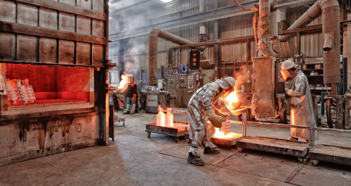 Workers at the AW Bell Foundry